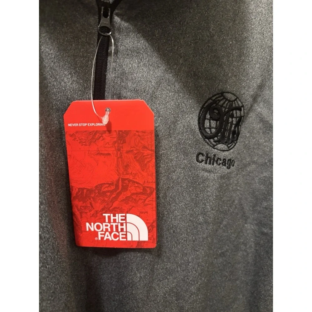 The North Face Sweatshirt Mens XL Gray‎ Logo Quarter Zip Fleece Logo